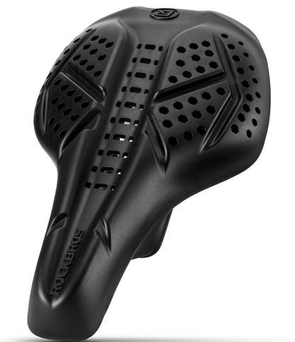 ROCKBROS Fahrrad Sattelbezug Gel Fahrradsitz Bezug Atmungsaktiv Polstersattelüberzug Sattel Überzug für Männer und Frauen Schwarz/Grau (25,5 * 18cm)