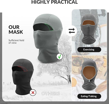 Qunature Sturmhaube Winter Skimaske Balaclava Ski Motorrad Gesichtsmaske Damen/Herren Warme Winddichte Atmungsaktive Sturmmaske für Outdoor Sports Skifahren Snowboarden Radfahren