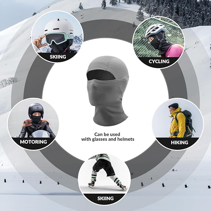 Qunature Sturmhaube Winter Skimaske Balaclava Ski Motorrad Gesichtsmaske Damen/Herren Warme Winddichte Atmungsaktive Sturmmaske für Outdoor Sports Skifahren Snowboarden Radfahren