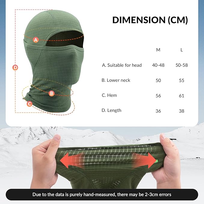 Qunature Sturmhaube Winter Skimaske Balaclava Ski Motorrad Gesichtsmaske Damen/Herren Warme Winddichte Atmungsaktive Sturmmaske für Outdoor Sports Skifahren Snowboarden Radfahren