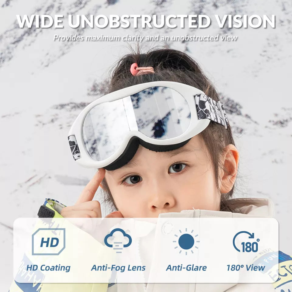 Qunature Skibrille Snowboardbrille für Brillenträger Kinder und Erwachsene Antibeschlag