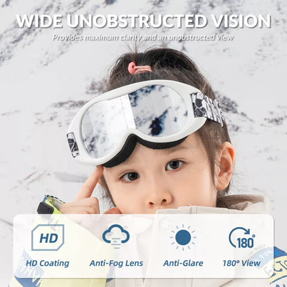Qunature Skibrille Snowboardbrille für Brillenträger Kinder und Erwachsene Antibeschlag