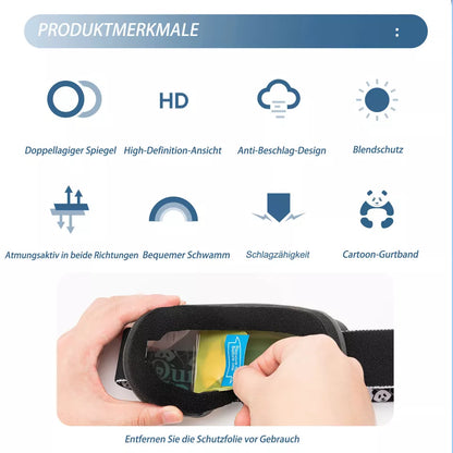 Qunature Skibrille Snowboardbrille für Brillenträger Kinder und Erwachsene Antibeschlag