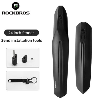 ROCKBROS Fahrrad Schutzblech Set Vorne + Hinten Fahrrad Schutzblech für 22-24 Zoll MTB