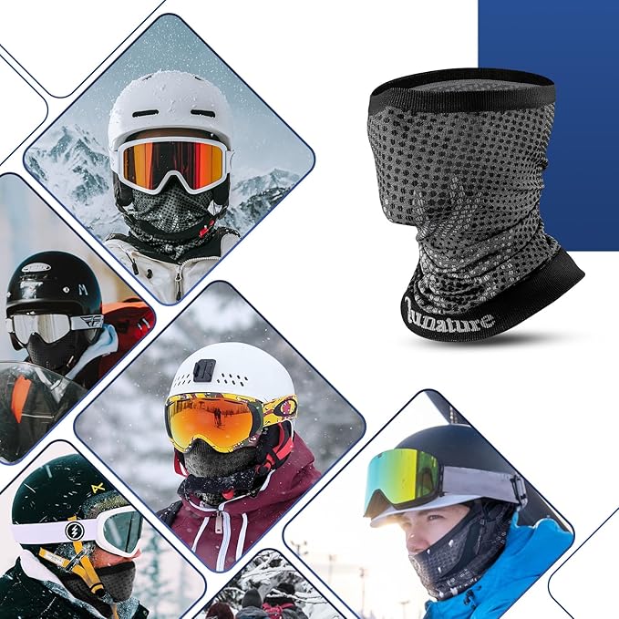 Qunature Multifunktionstuch Schlauchschal Winter Halstuch Winddichter Elastischer Atmungsaktiver Halswärmer Damen & Herren für Outdoor-Sport Skifahren Laufen Radfahren Wandern