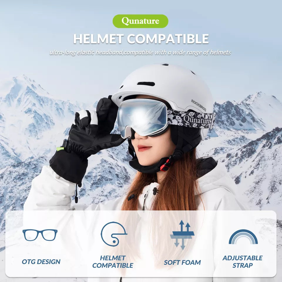 Qunature Skibrille Snowboardbrille für Brillenträger Kinder und Erwachsene Antibeschlag
