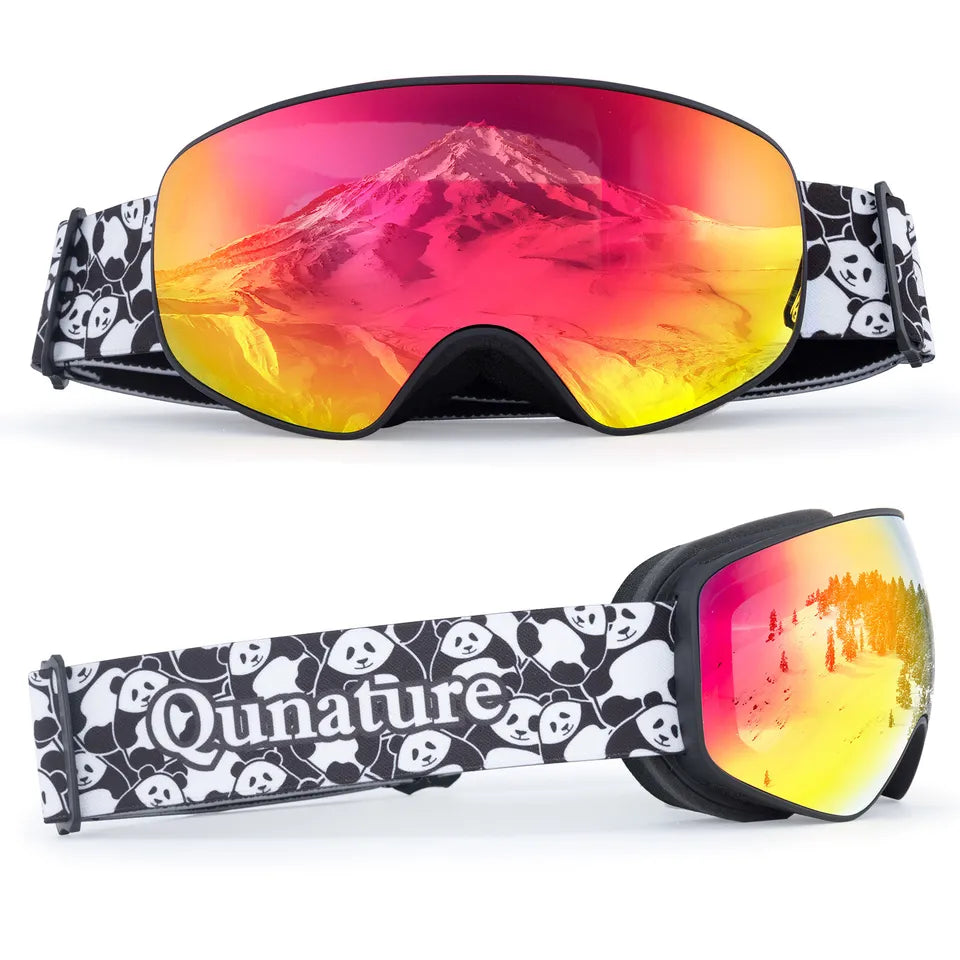 Qunature Skibrille Snowboardbrille für Brillenträger Kinder und Erwachsene Antibeschlag