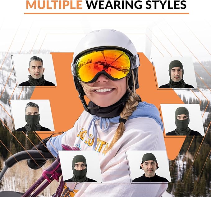 Qunature Sturmhaube Balaclava Winter Skimaske Winddichte Atmungsaktive Gesichtsmaske M/L für Outdoor-Sports Skifahren Radfahren Snowboarden Motorradfahren Damen/Herren