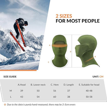 Qunature Sturmhaube Balaclava Winter Skimaske Winddichte Atmungsaktive Gesichtsmaske M/L für Outdoor-Sports Skifahren Radfahren Snowboarden Motorradfahren Damen/Herren