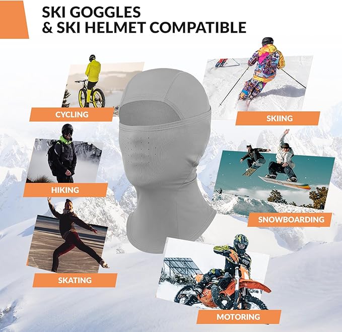 Qunature Sturmhaube Balaclava Winter Skimaske Winddichte Atmungsaktive Gesichtsmaske M/L für Outdoor-Sports Skifahren Radfahren Snowboarden Motorradfahren Damen/Herren