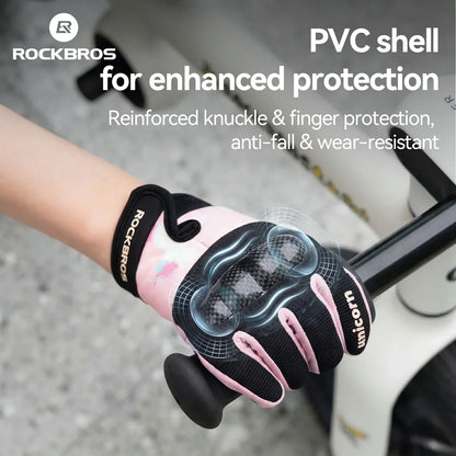 ROCKBROS Kinder Fahrradhandschuhe Ganzfinger mit Hard Shell Schutz