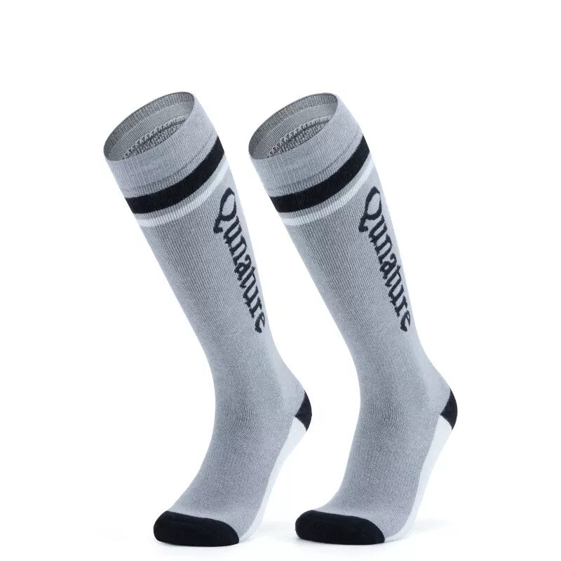 Qunature Skisocken Kinder/Jungen Wintersocken Ski Kniestrümpfe mit Wolle 1 Paar