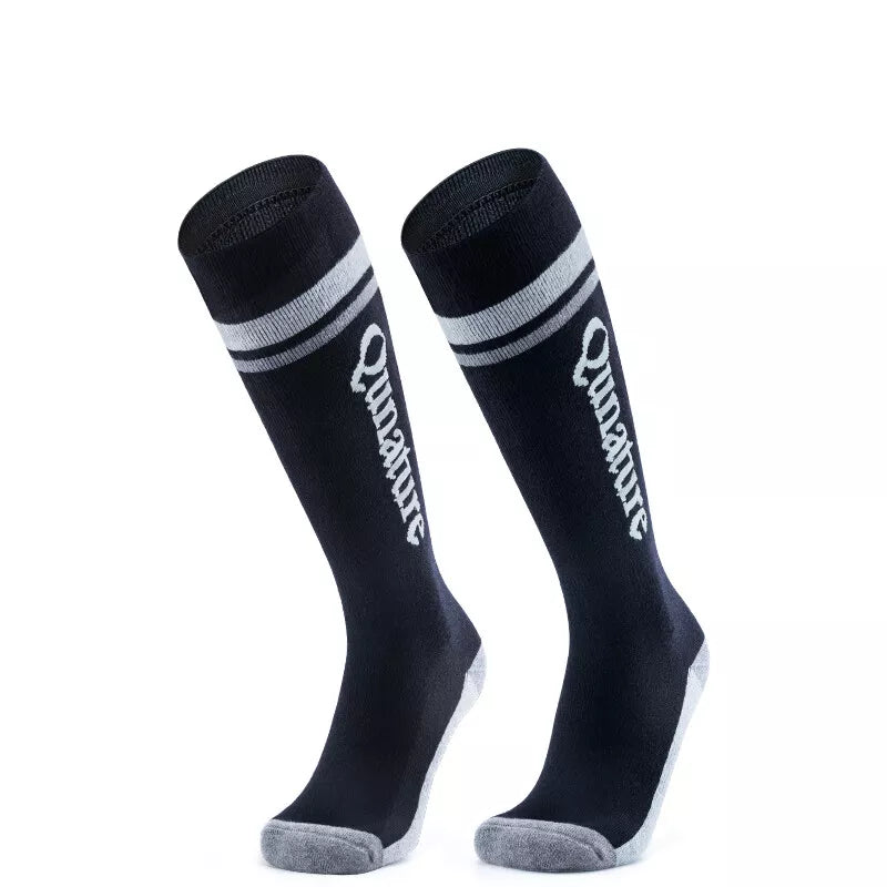 Qunature Skisocken Kinder/Jungen Wintersocken Ski Kniestrümpfe mit Wolle 1 Paar
