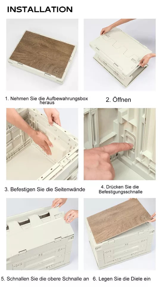 Qunature Campingbox Faltbare Organizer Campingbox Aufbewahrungsbox 26/55/60L