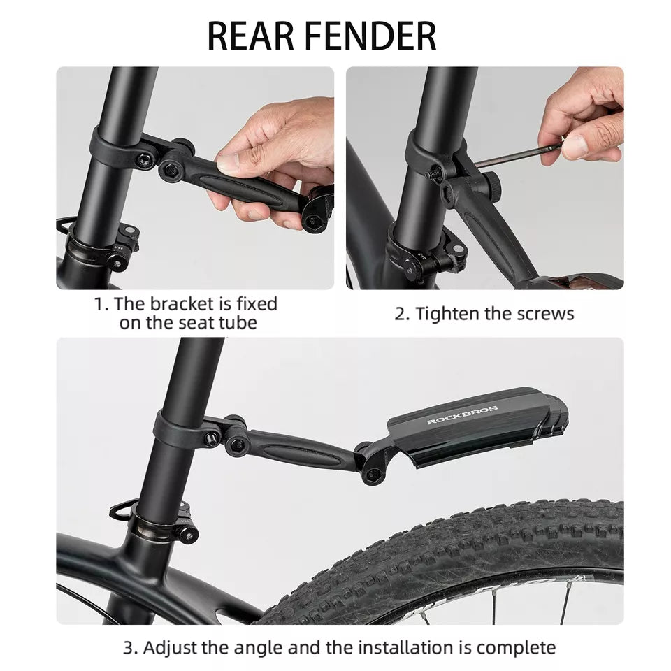 ROCKBROS Fahrrad Schutzblech Set vorn + hinten für 24-29 Zoll versenkbar verstellbar