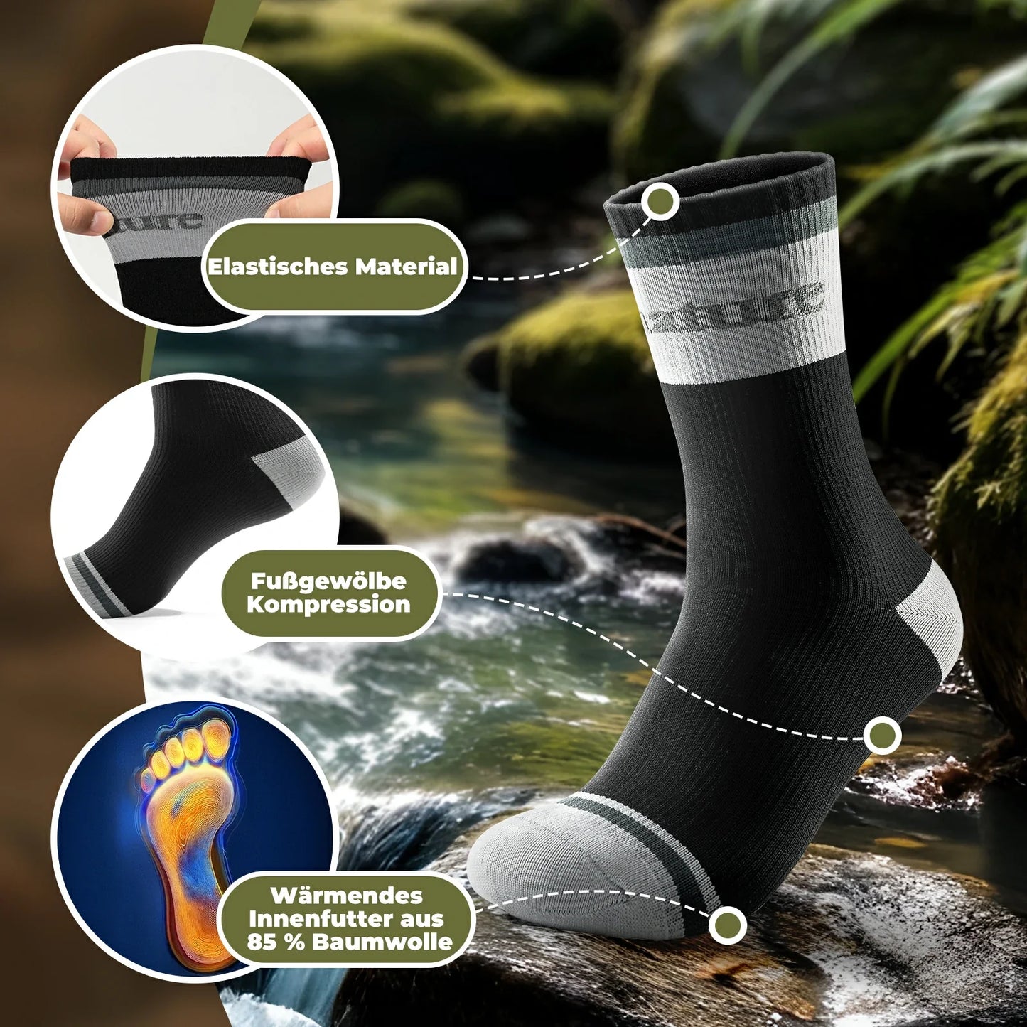 Wasserdichte Fahrradsocken Atmungsaktiv Unisex Qunature