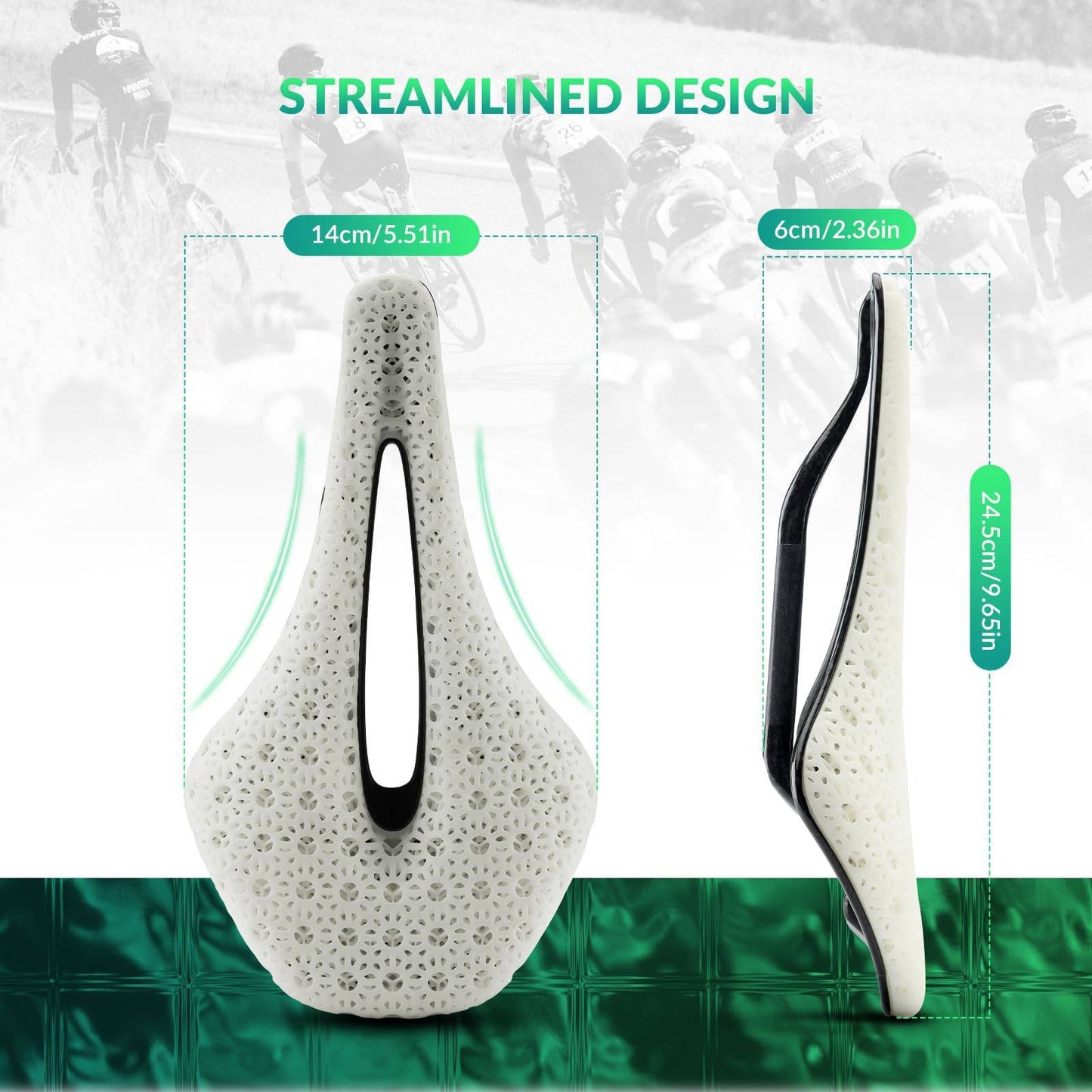 3D Druck Carbon Rennradsattel Ultraleicht Stoßdämpfender Ergonomischer ROCKBROS
