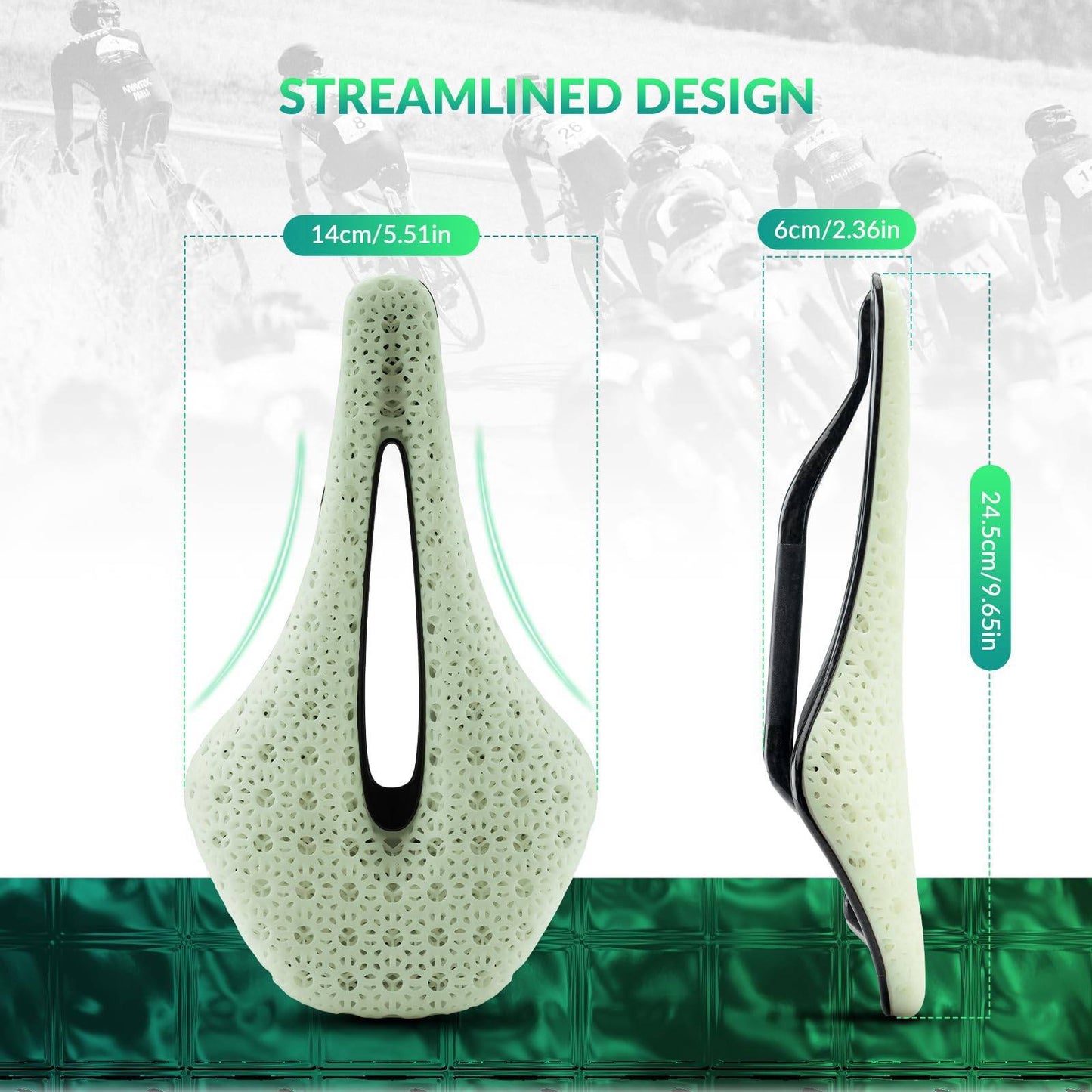 3D Druck Carbon Rennradsattel Ultraleicht Stoßdämpfender Ergonomischer ROCKBROS