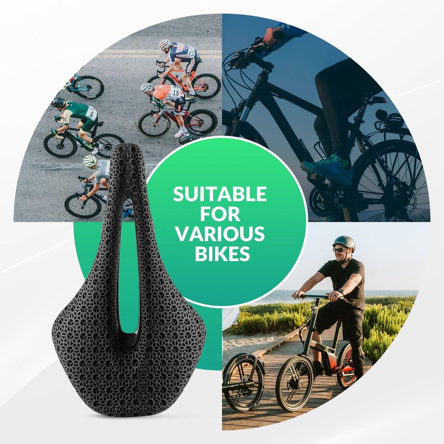 3D Druck Carbon Rennradsattel Ultraleicht Stoßdämpfender Ergonomischer ROCKBROS