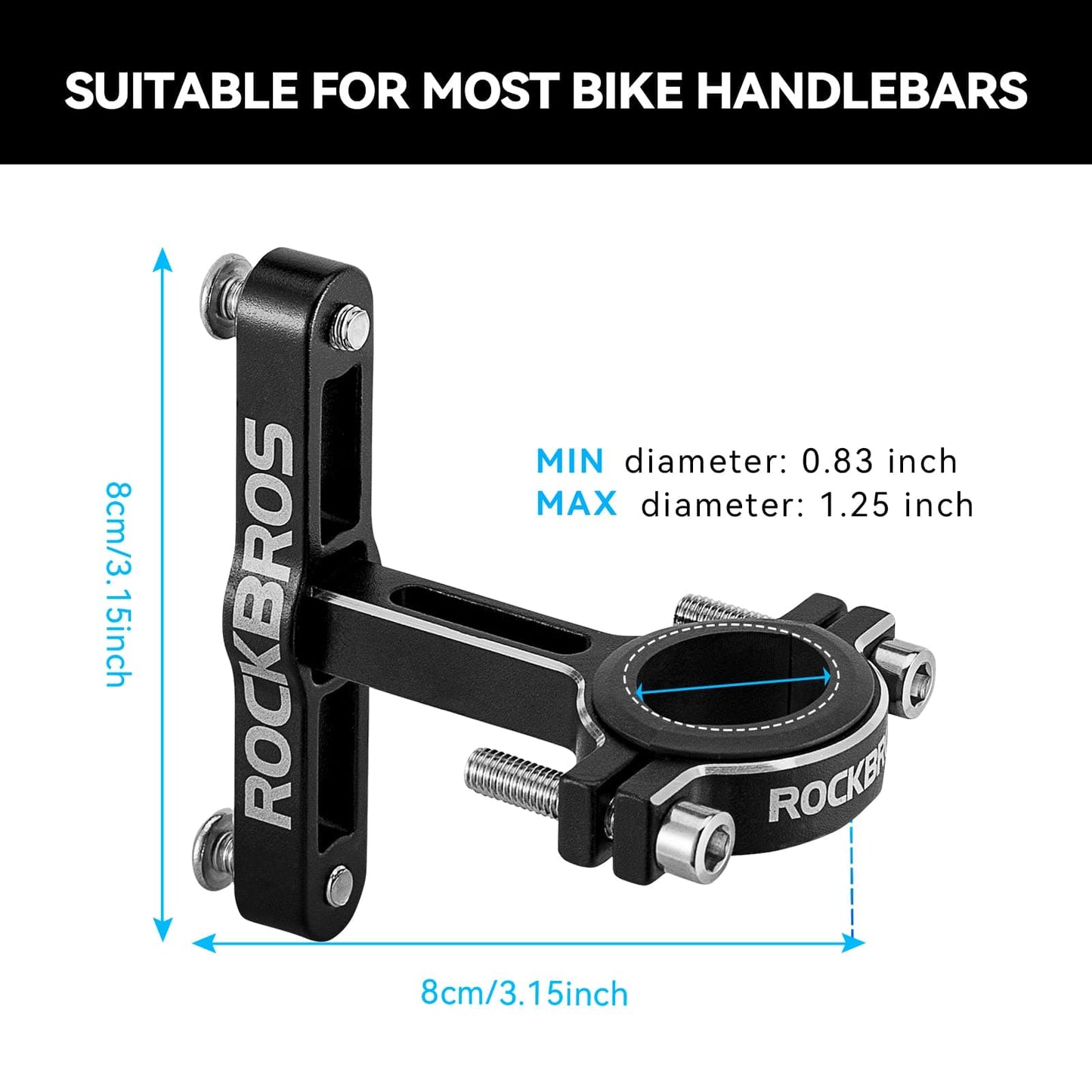 Alu Universal Flaschenhalter Adapter für Fahrrad und Motorrad ROCKBROS