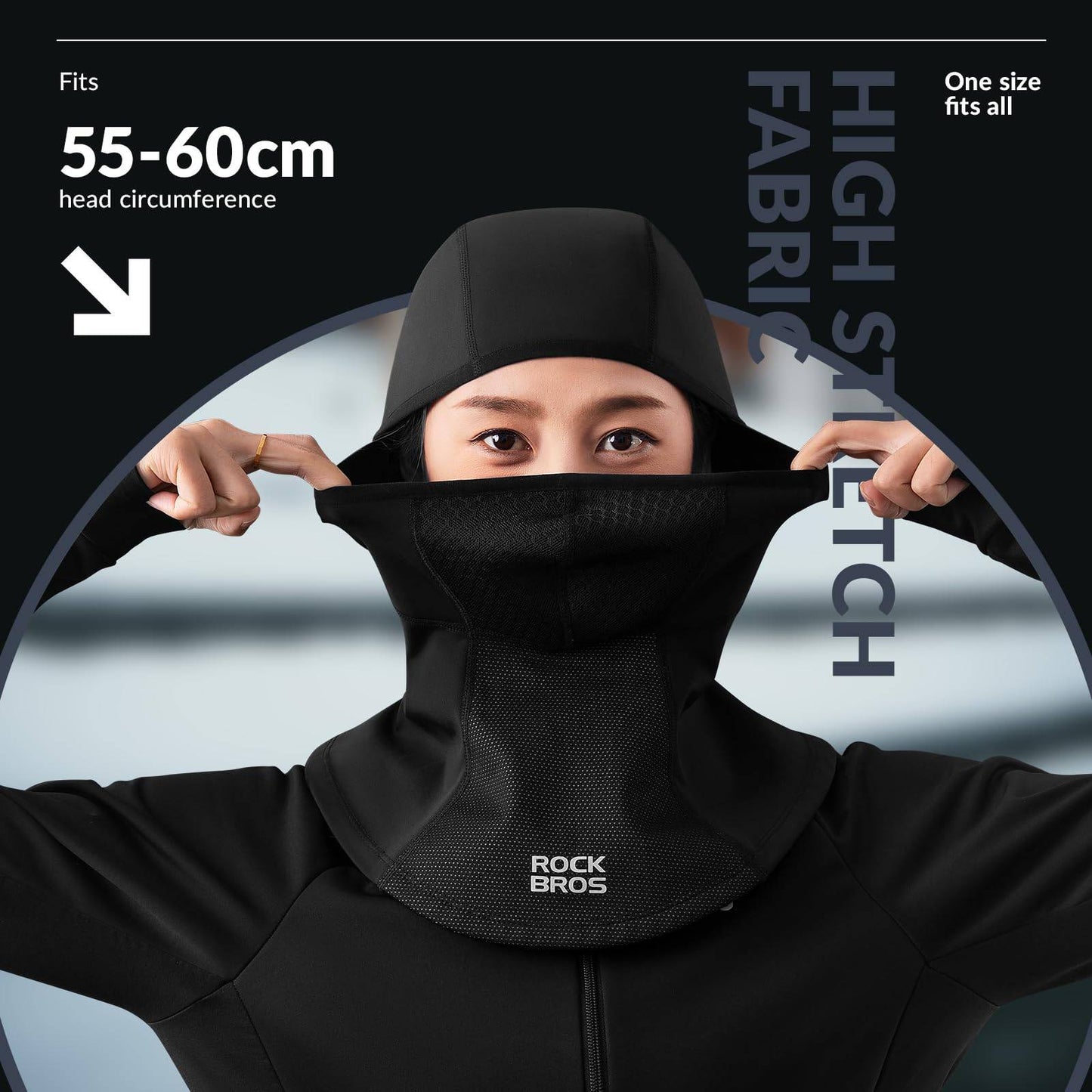 Balaclava Herbst Winter Skimaske Atmungsaktiv Gesichtshaube ROCKBROS