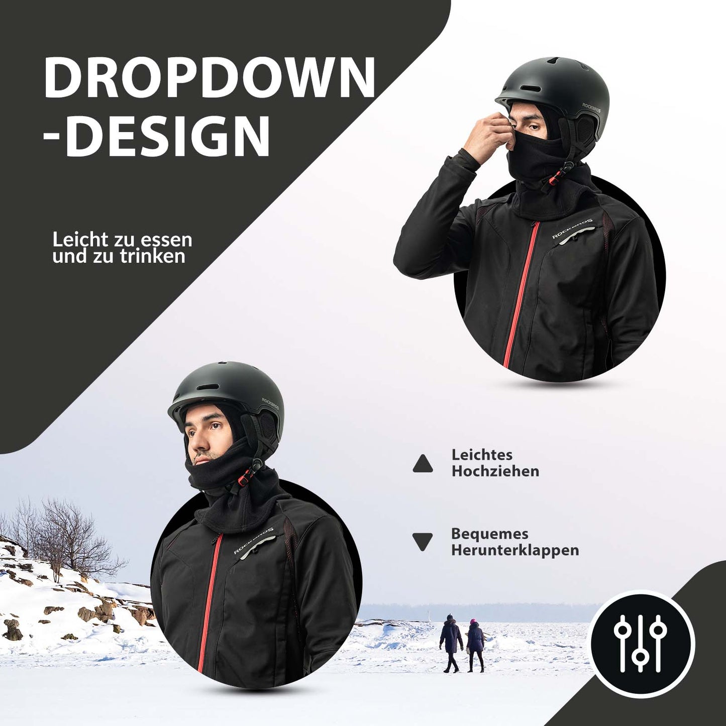 Balaclava Winter Skimaske Warm Sturmmaske Unisex Einheitsgröße ROCKBROS