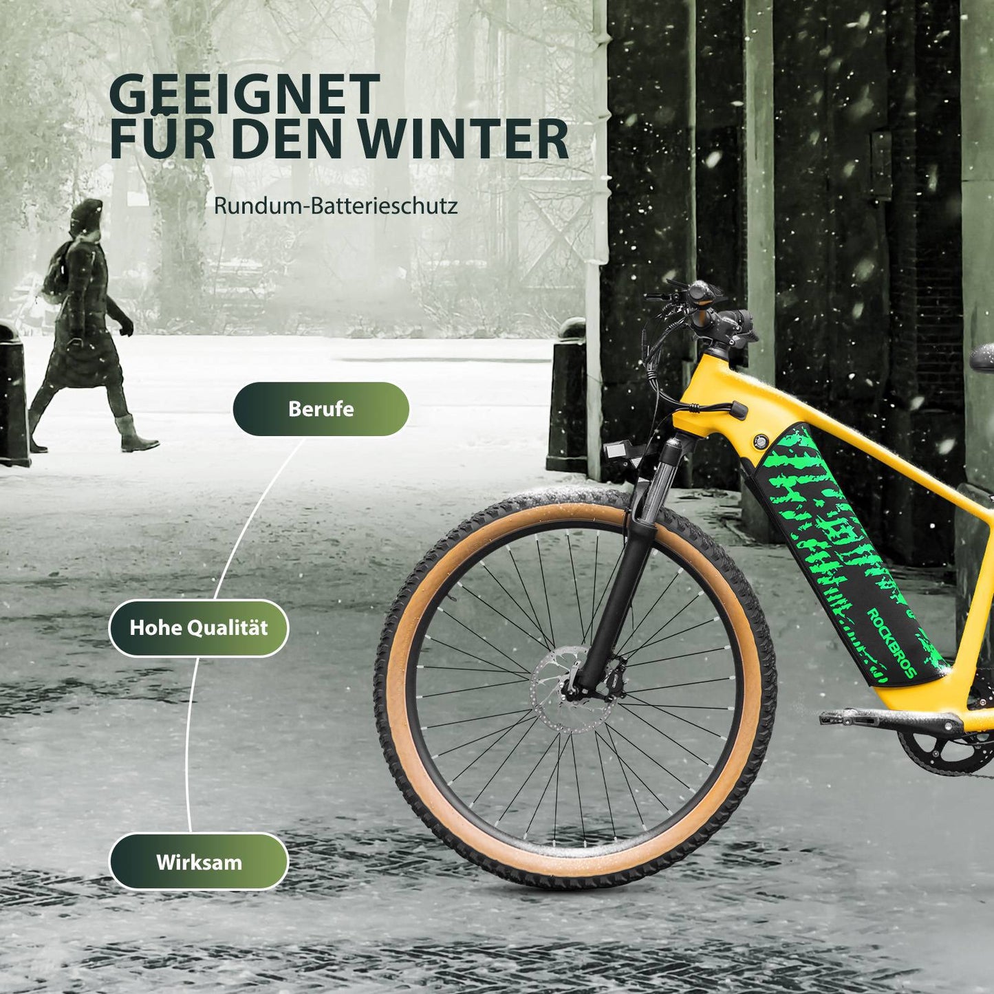 E-Bike Akku Lackschutz für integrierte Ebike Rahmenakku Schutz vor Kälte ROCKBROS