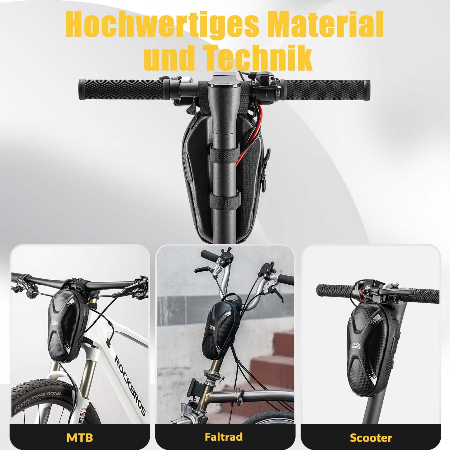 E Scooter Lenkertasche Wasserdicht Vordertasche mit USB-Anschlüsse ROCKBROS