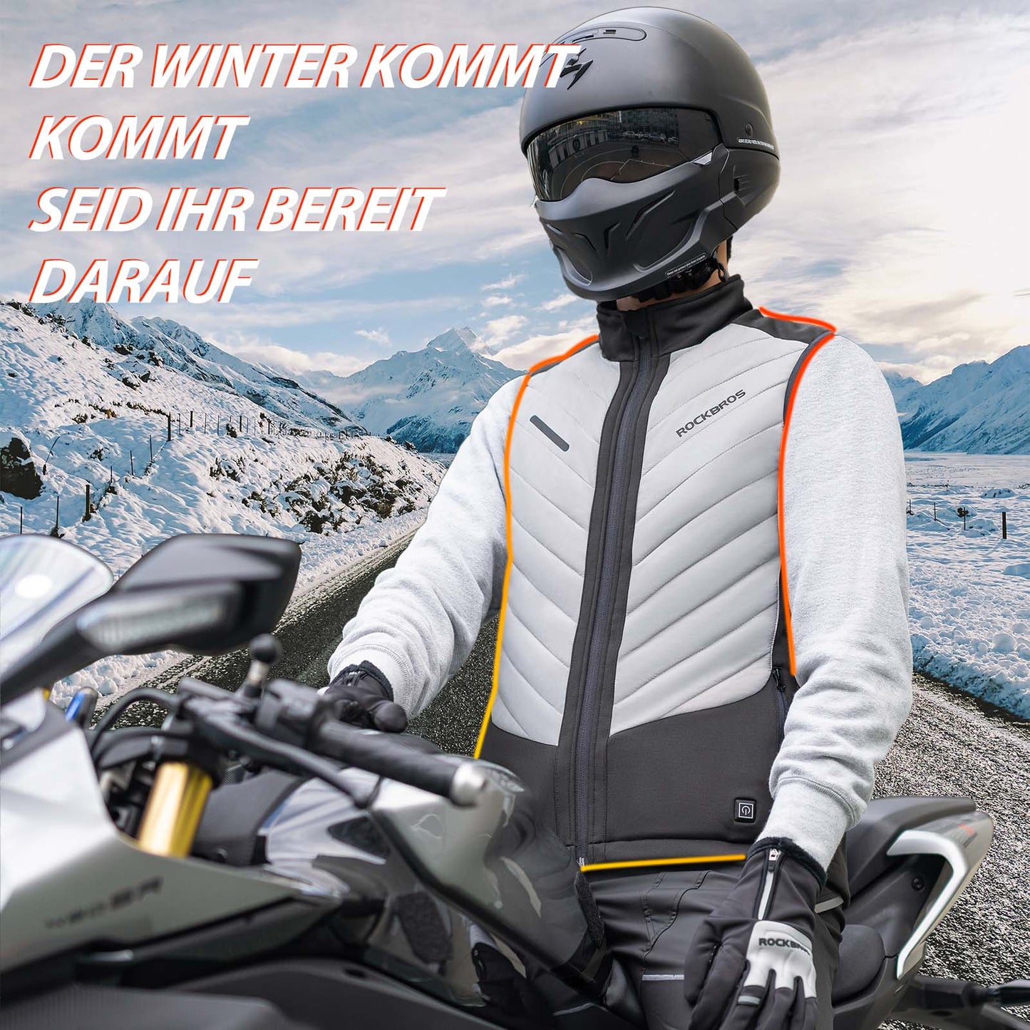 Elektrische Beheizte Weste mit 3 Temperaturstufen für Herren/Damen ROCKBROS