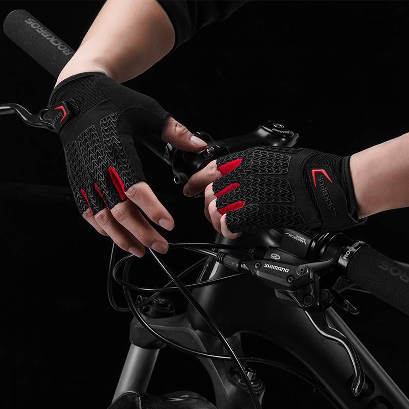 Fahrrad Handschuhe Damen Herren Halbfinger Fahrradhandschuhe ROCKBROS