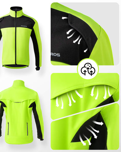 Fahrrad Jacke & Hose Winter Fahrradanzug Leuchtendes Grün ROCKBROS
