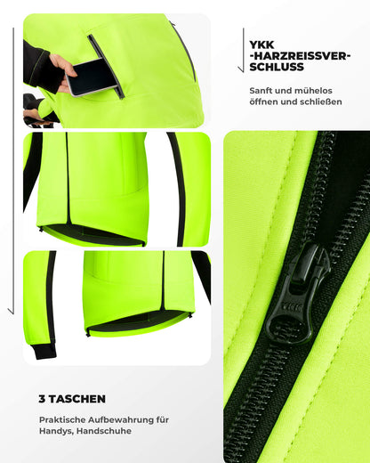 Fahrrad Jacke & Hose Winter Fahrradanzug Leuchtendes Grün ROCKBROS