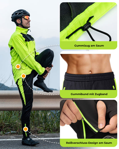 Fahrrad Jacke & Hose Winter Fahrradanzug Leuchtendes Grün ROCKBROS