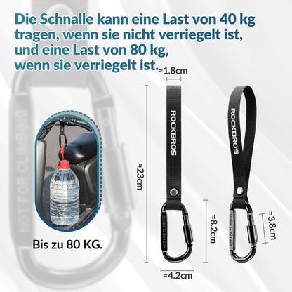 Fahrrad Karabinerhaken Multifunktional mit Strapazierfähigem Gurt ROCKBROS