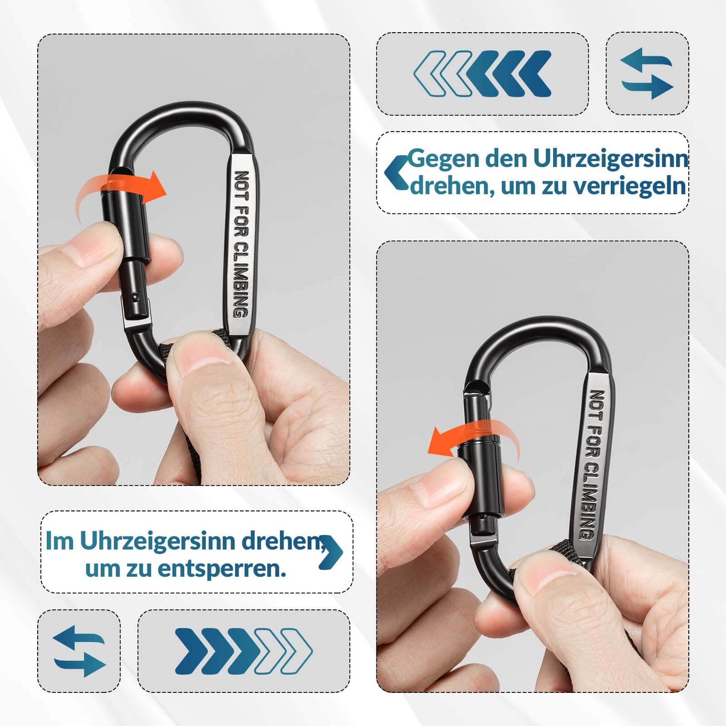 Fahrrad Karabinerhaken Multifunktional mit Strapazierfähigem Gurt ROCKBROS