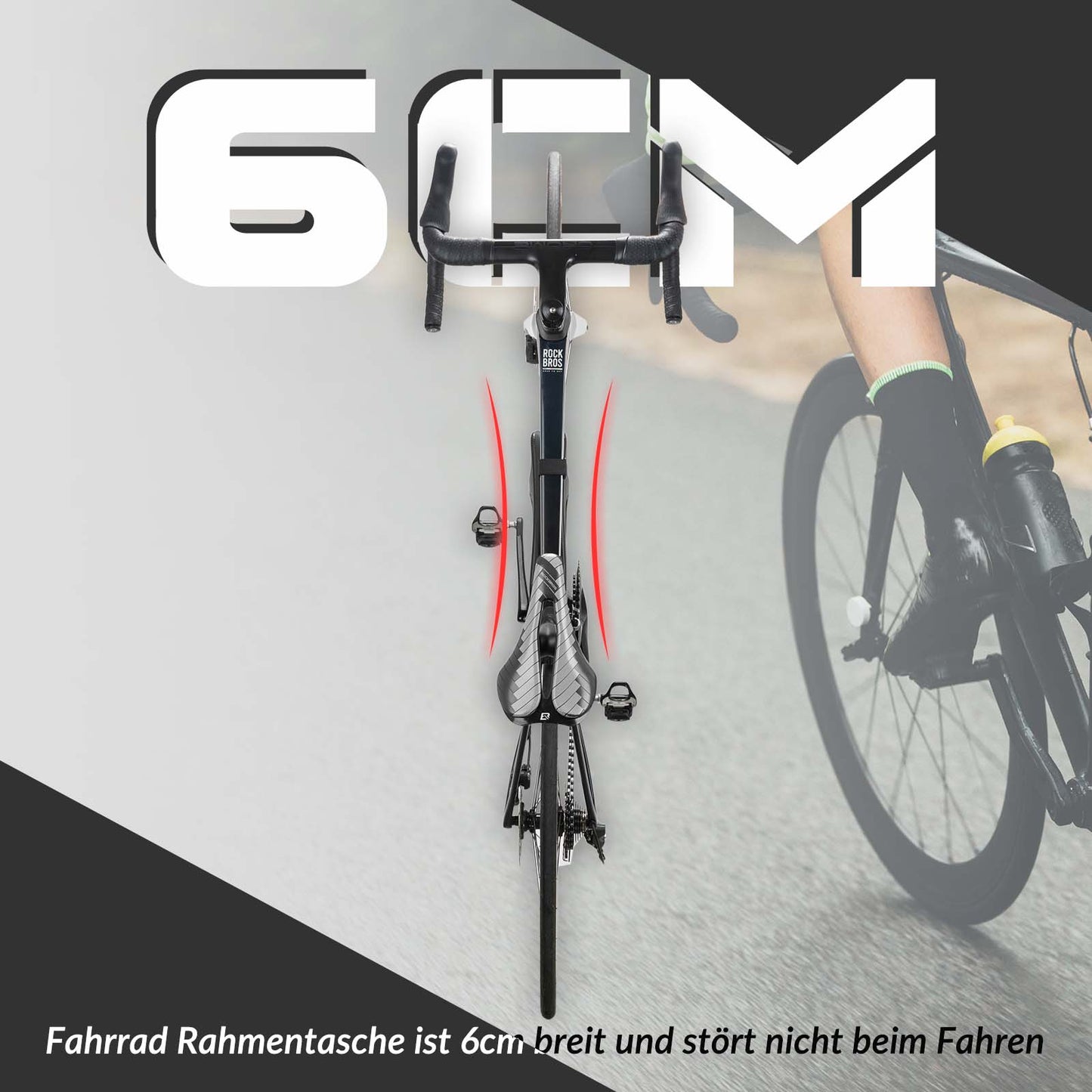 Fahrrad Rahmentasche 1,5L Dreieckstasch Wasserdicht Fahrradtasche ROCKBROS