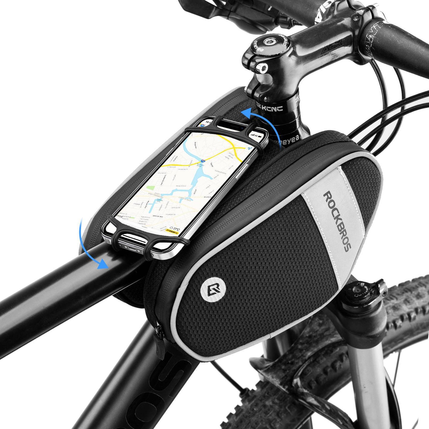 Fahrrad Rahmentasche mit 360° drehbare Handyhalter 1,5 L BK ROCKBROS