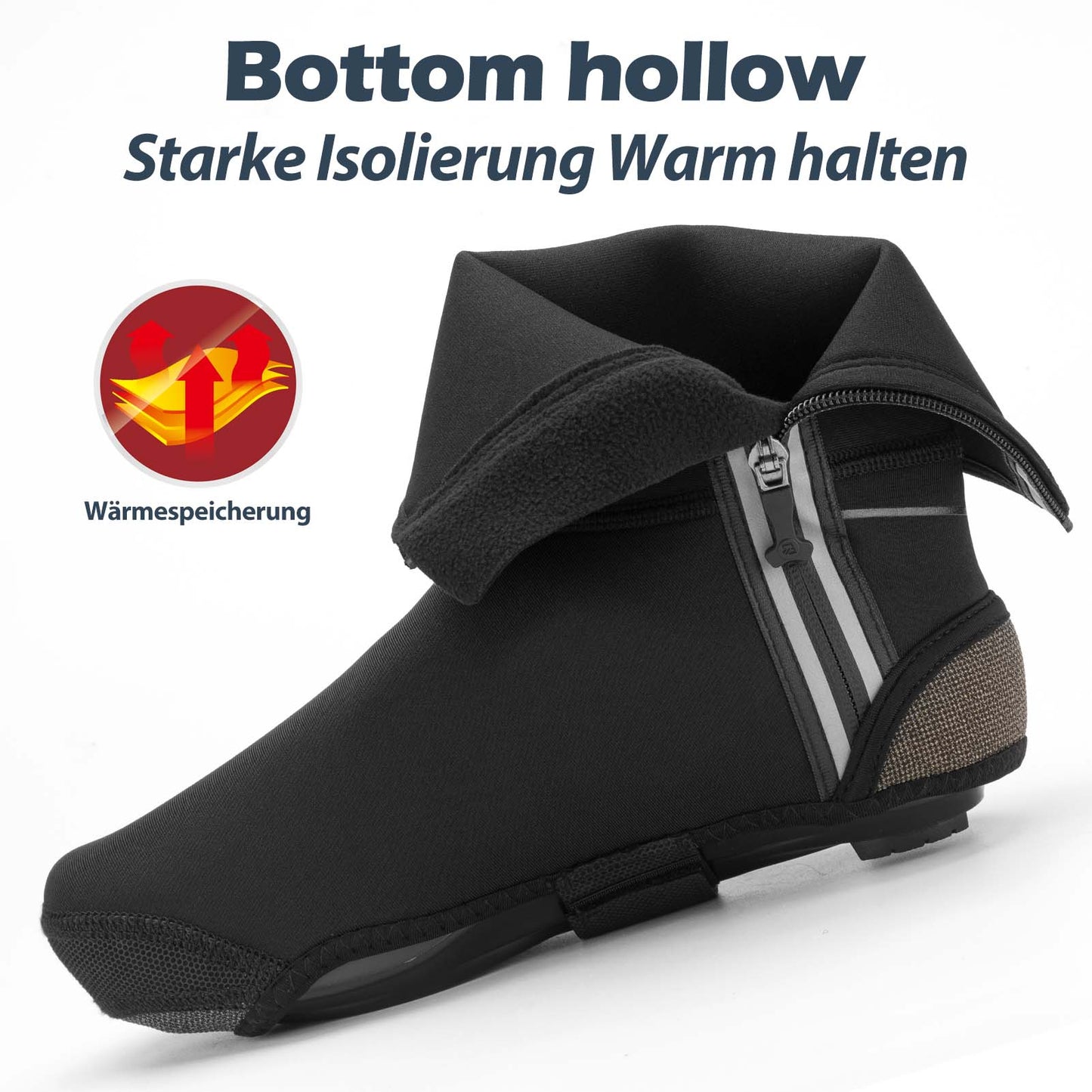 Winter Fahrrad Überschuhe warm Überzieher für Radsport Schwarz ROCKBROS