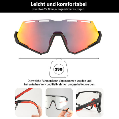 Fahrradbrille 2-in-1 Sportbrille Polarisiert & Selbsttönend ROCKBROS