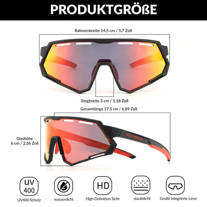 Fahrradbrille 2-in-1 Sportbrille Polarisiert & Selbsttönend ROCKBROS