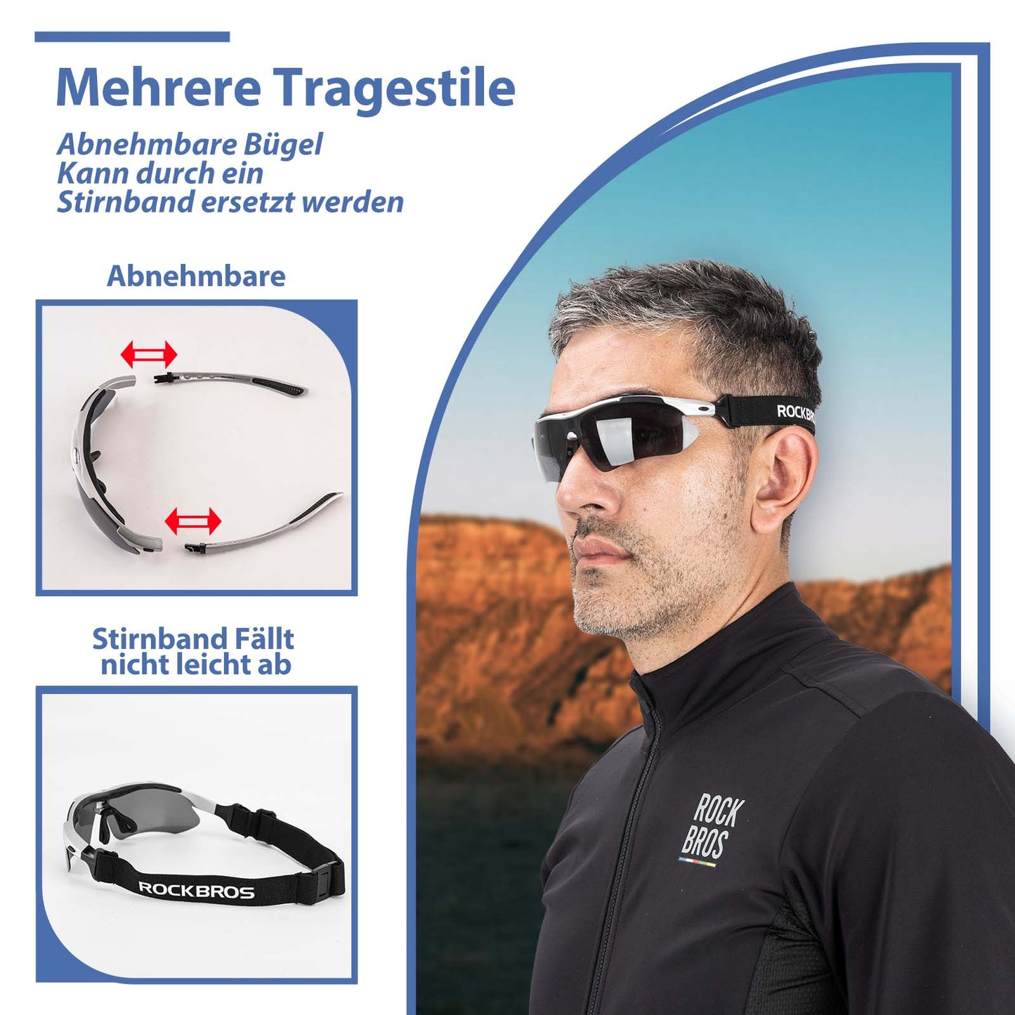 Fahrradbrille Polarisiert Brille Sonnenbrille UV400 Schutz ROCKBROS