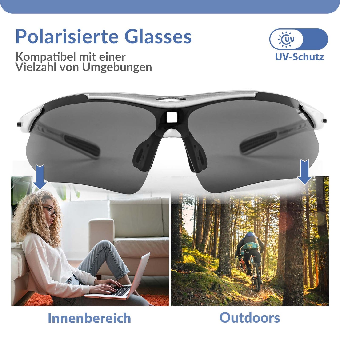 Fahrradbrille Polarisiert Brille Sonnenbrille UV400 Schutz ROCKBROS