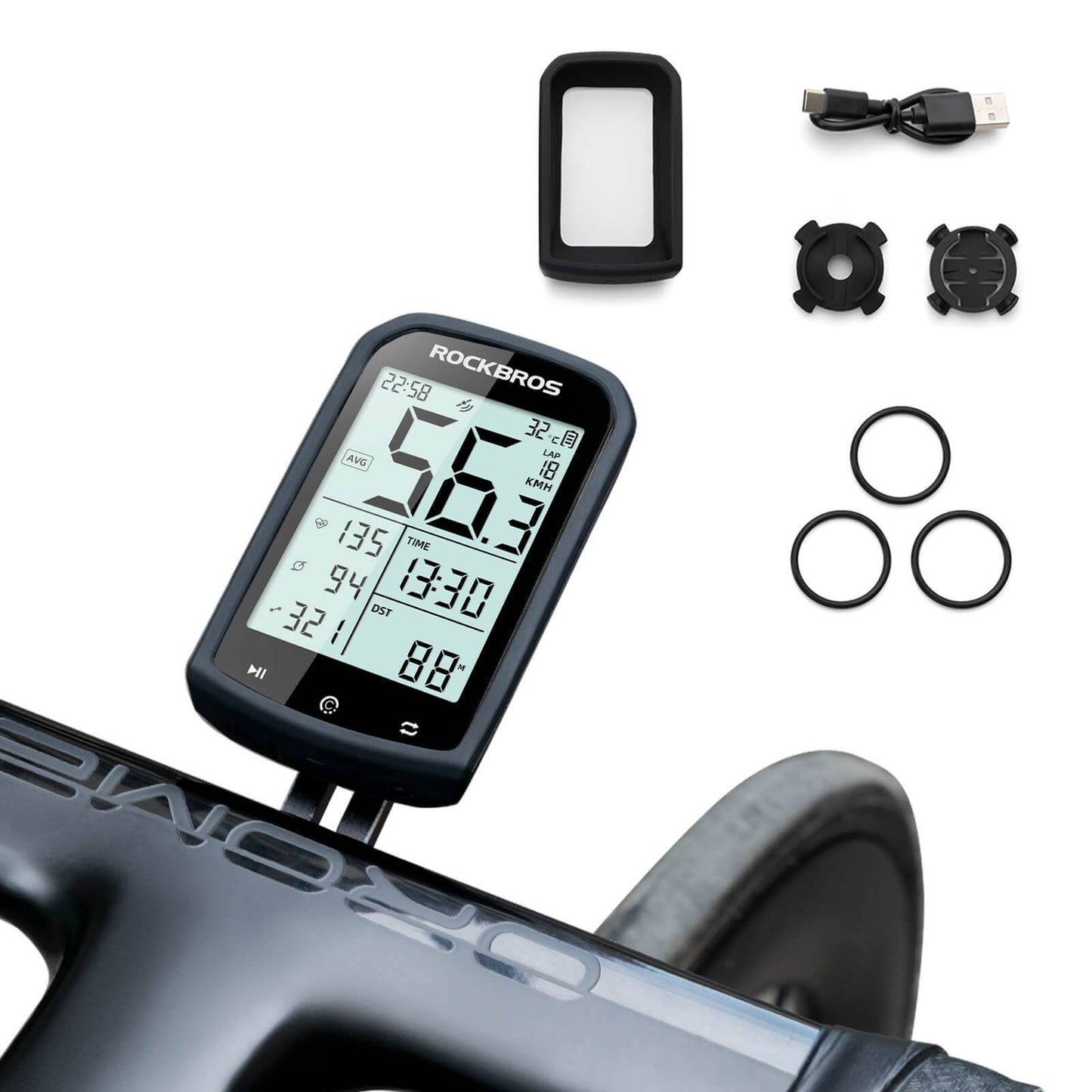 Fahrradcomputer Kabellos GPS wasserdicht Tachometer und Kilometerzähler ROCKBROS