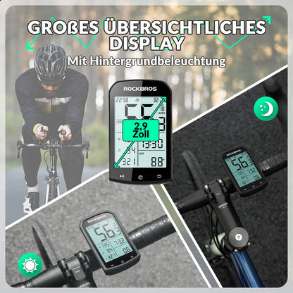 Fahrradcomputer Kabellos GPS wasserdicht Tachometer und Kilometerzähler ROCKBROS