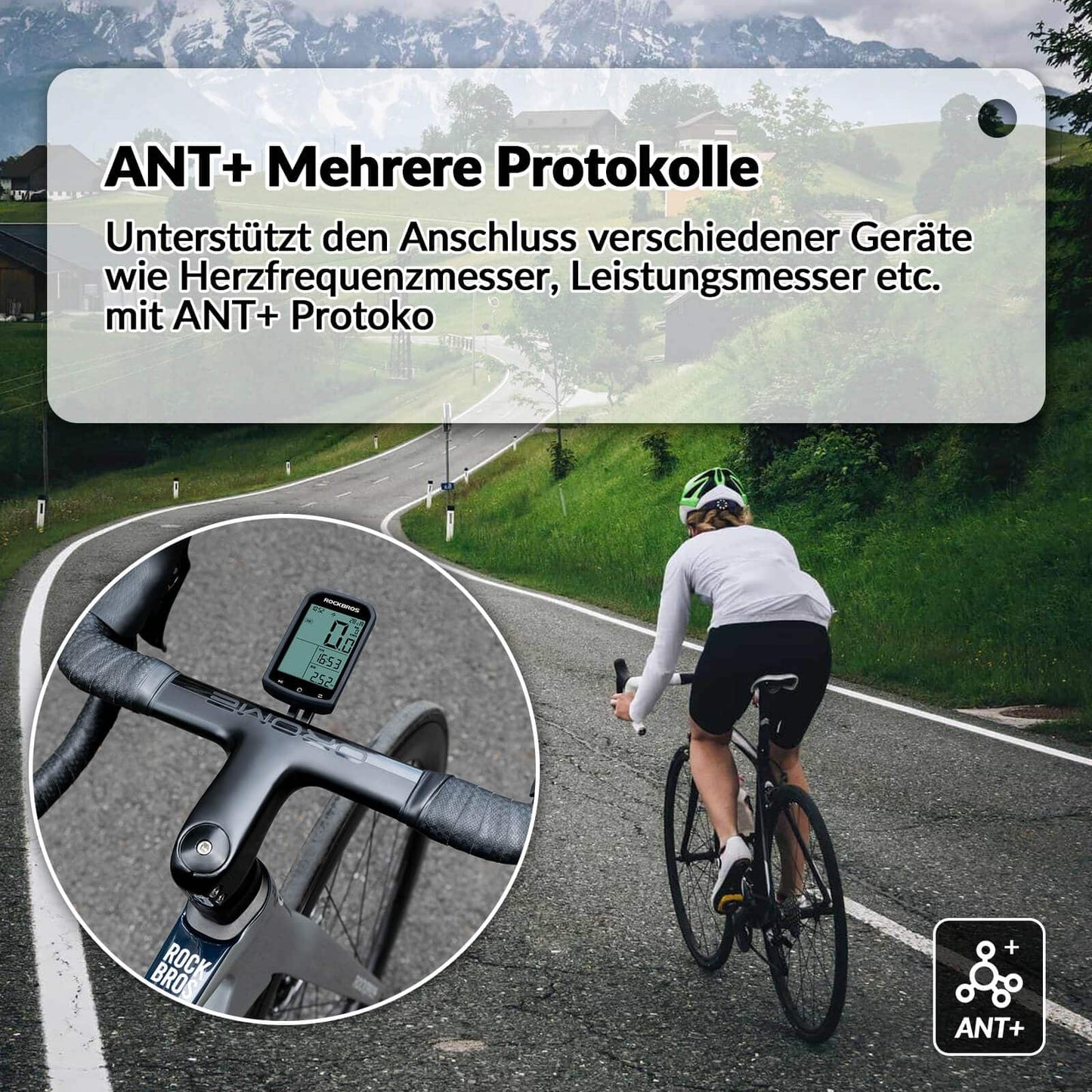 Fahrradcomputer Kabellos GPS wasserdicht Tachometer und Kilometerzähler ROCKBROS