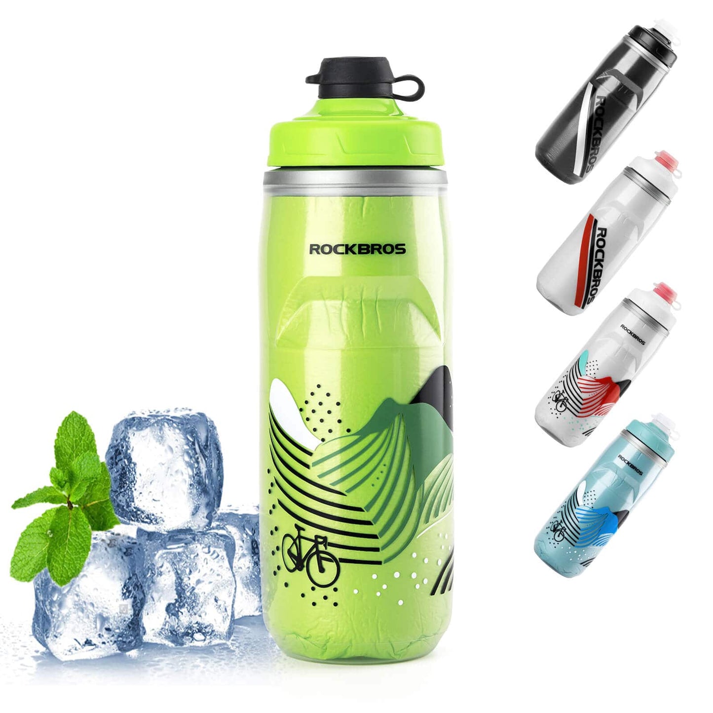 Fahrradflasche 620 ml Sportflasche mit 5 Stunden Kühlhaltefunktion ROCKBROS