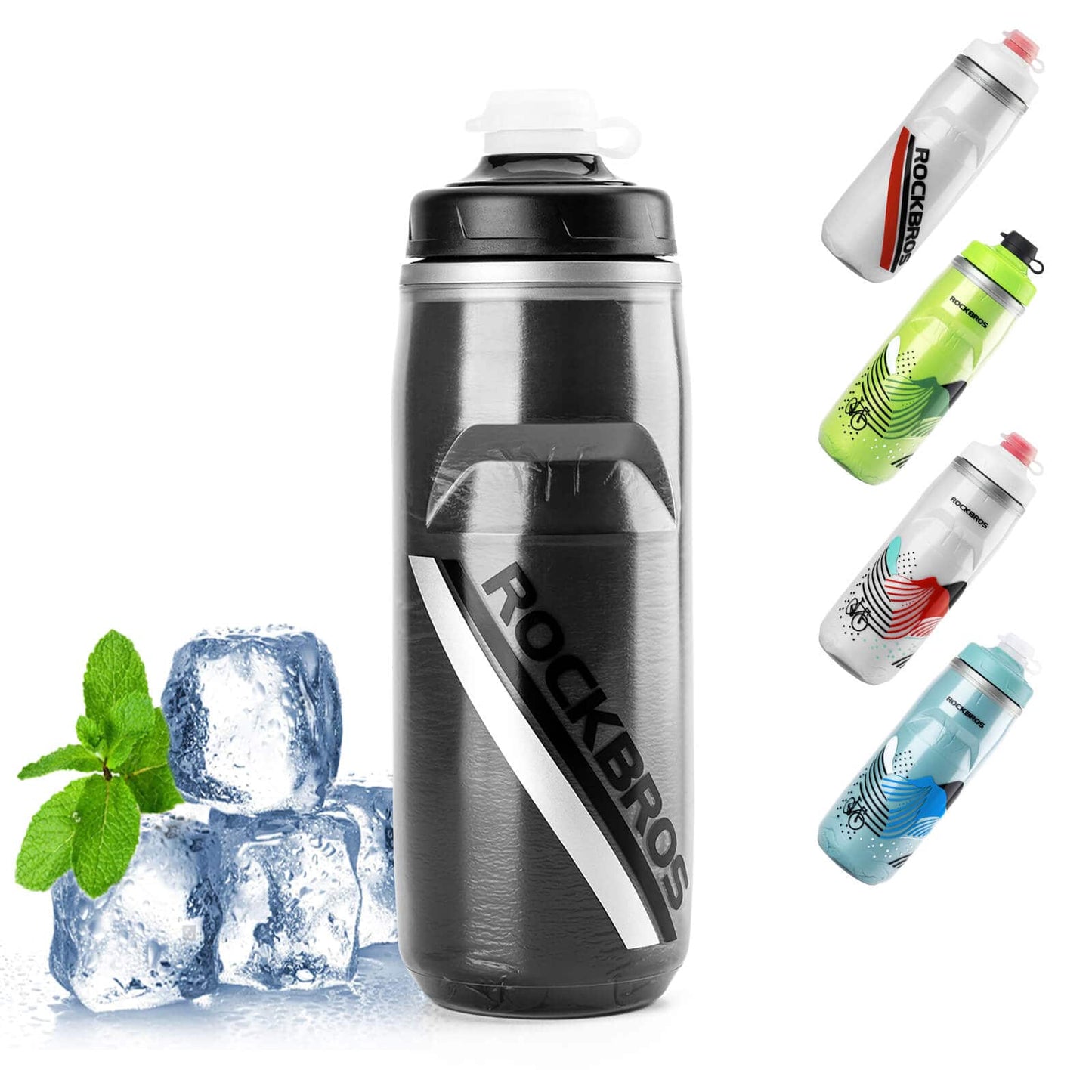 Fahrradflasche 620 ml Sportflasche mit 5 Stunden Kühlhaltefunktion ROCKBROS