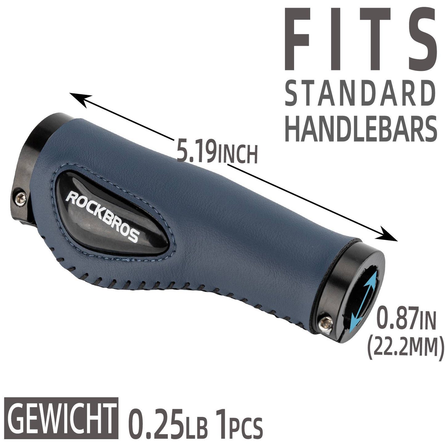 Fahrradgriffe Ledergriffe für Lenker mit 22,2 mm Durchmesser ROCKBROS