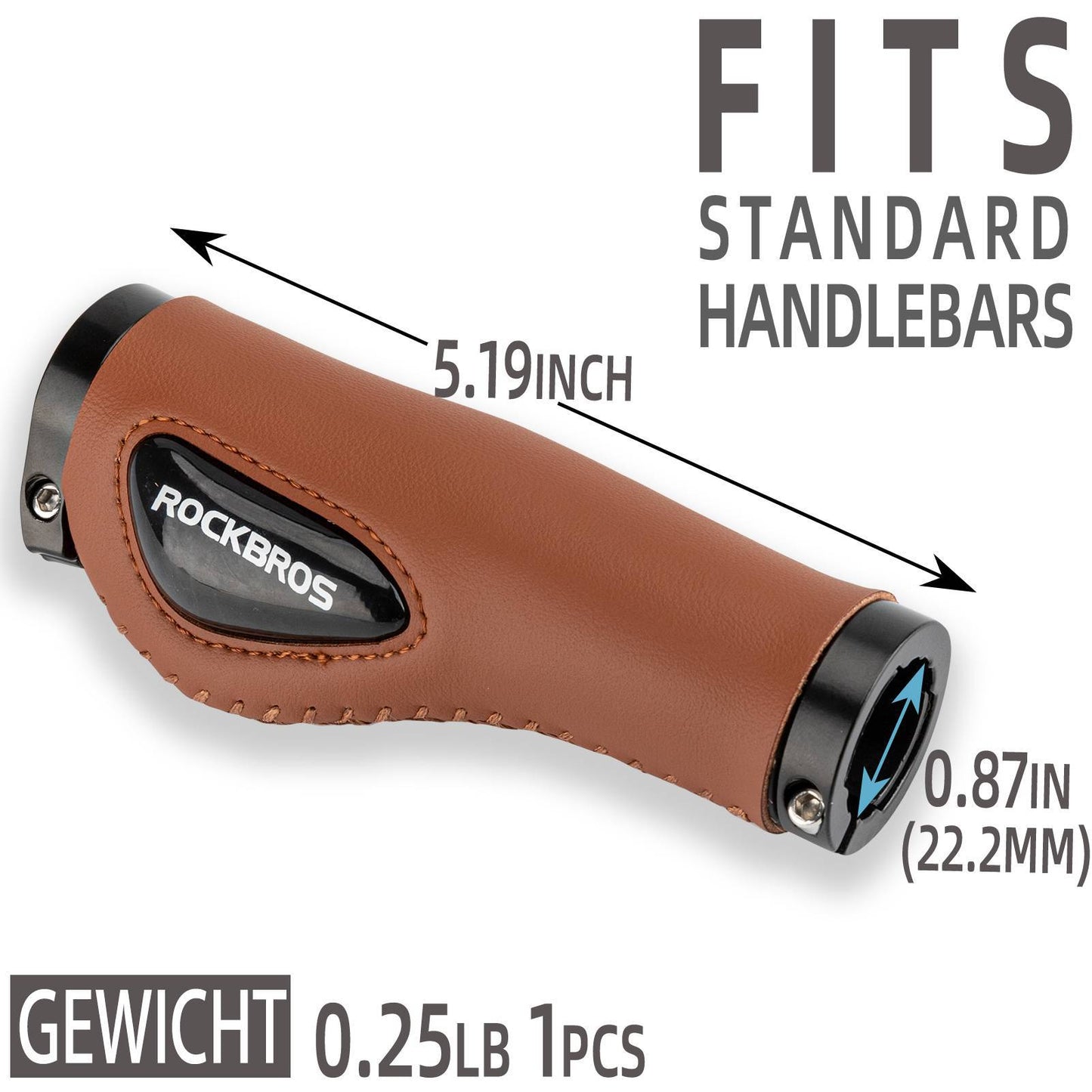 Fahrradgriffe Ledergriffe für Lenker mit 22,2 mm Durchmesser ROCKBROS