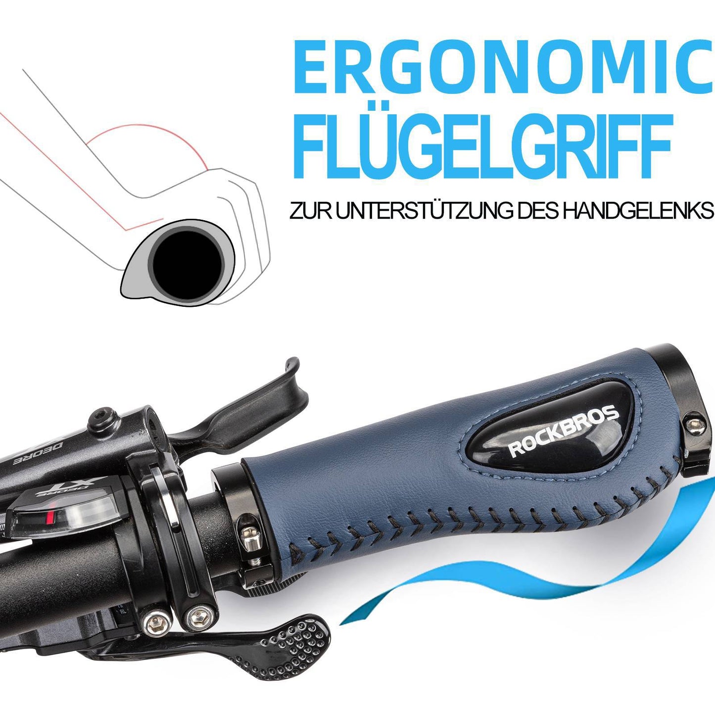 Fahrradgriffe Ledergriffe für Lenker mit 22,2 mm Durchmesser ROCKBROS
